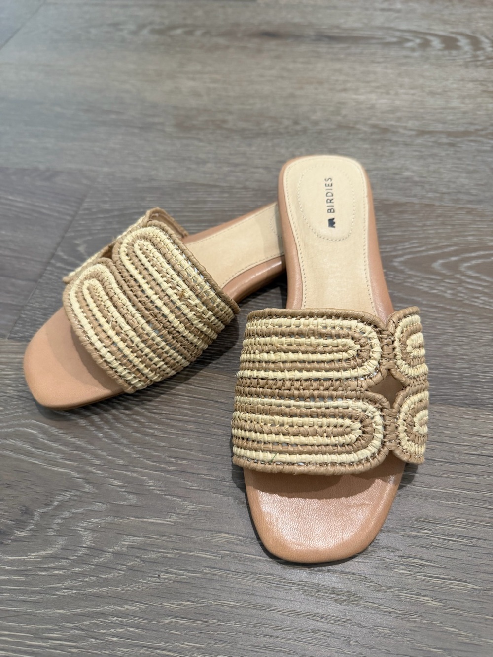 Birdies The Kiwi Sand Raffia Slide Sandals Size 5